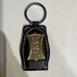 D&G Black and Gold Leather Key Holder